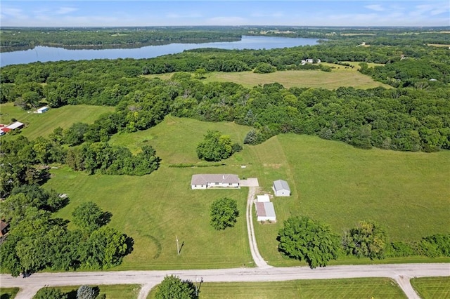 23404 Waverly Rd, Spring Hill, KS 66083 - bird's eye view of a nearby body of water and a heavily wooded area