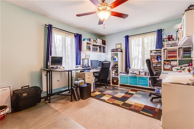 601 W 14th St, Pleasanton, KS 66075 - carpeted office space featuring healthy amount of natural light and a ceiling fan