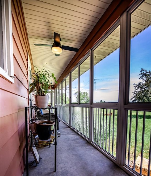 601 W 14th St, Pleasanton, KS 66075 - sunroom with a ceiling fan and healthy amount of natural light