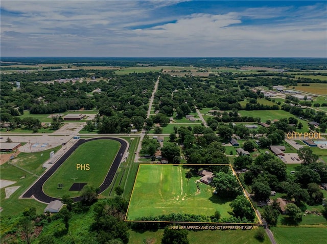 601 W 14th St, Pleasanton, KS 66075 - aerial view of property's location with property boundaries highlighted