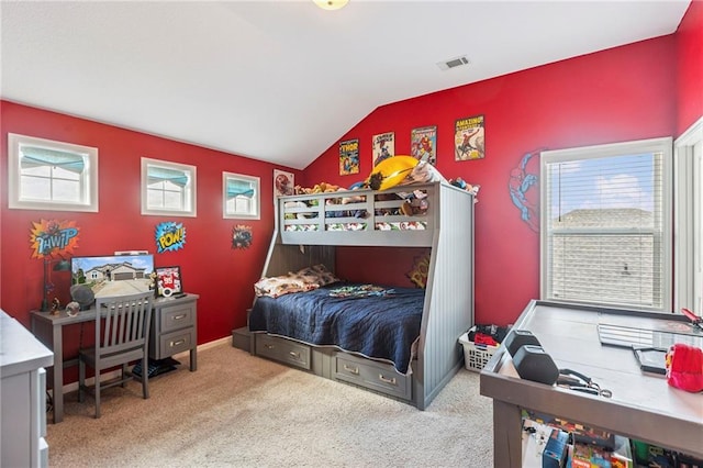 1401 Spurlock Cv, Raymore, MO 64083 - carpeted bedroom with multiple windows and lofted ceiling