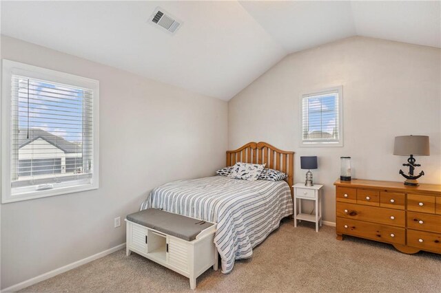 1401 Spurlock Cv, Raymore, MO 64083 - carpeted bedroom featuring lofted ceiling and baseboards