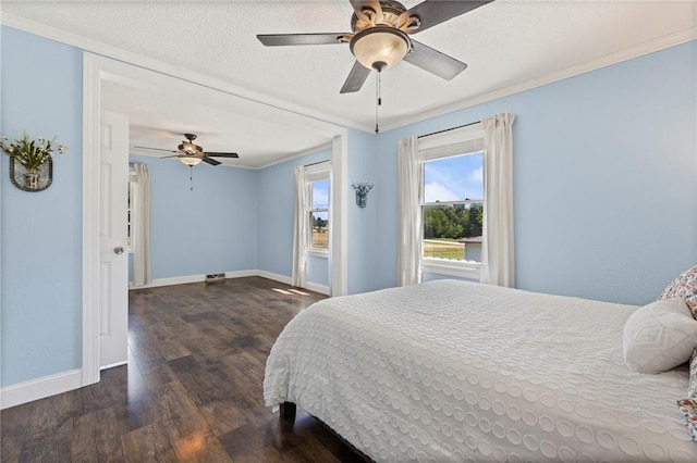 20212 S Carriage Ln, Peculiar, MO 64078 - bedroom with wood finished floors, ornamental molding, and a ceiling fan