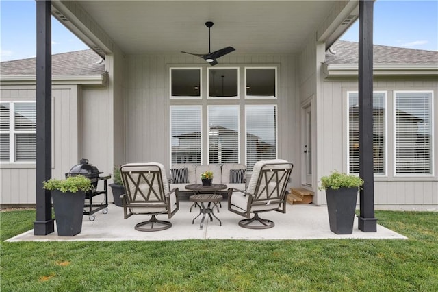 9260 Saddletop St, Lenexa, KS 66227 - view of patio featuring ceiling fan