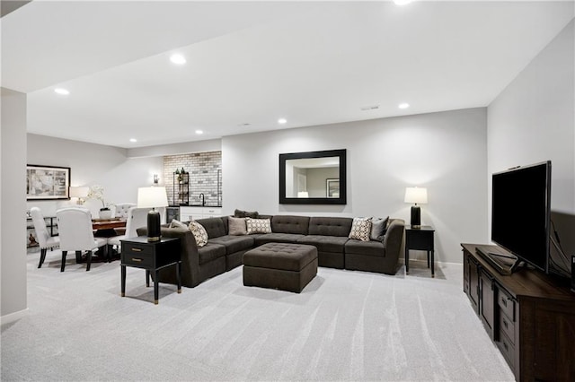 9260 Saddletop St, Lenexa, KS 66227 - living area featuring light colored carpet and recessed lighting