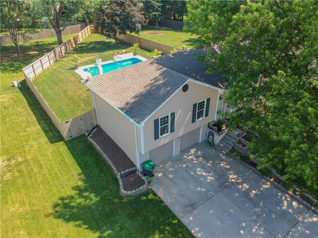 1005 Hunters Rd, Blue Springs, MO 64014 - view from above of property featuring a pool area