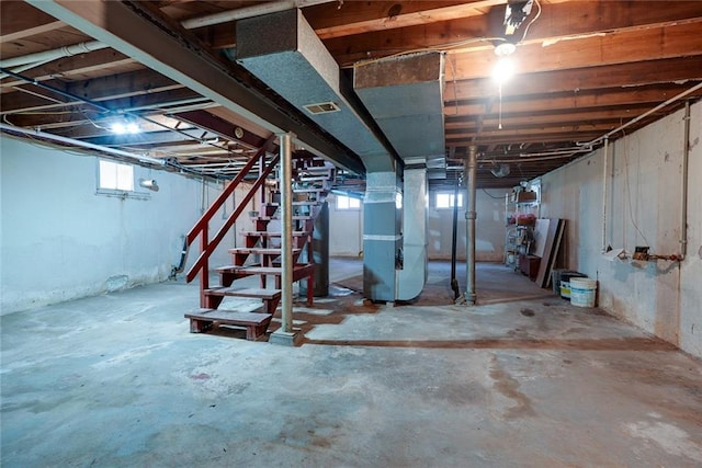 1421 W 28th Ter, Independence, MO 64052 - basement with heating unit and stairs