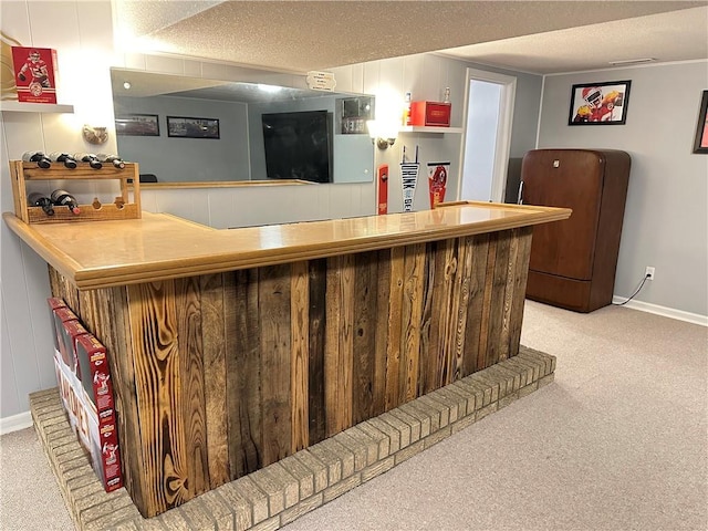 12913 E 41st St S, Independence, MO 64055 - indoor dry bar featuring carpet flooring and a textured ceiling