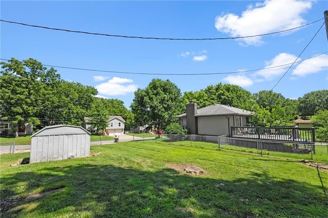 1301 Quincy St, Leavenworth, KS 66048 - view of yard featuring a shed and a deck