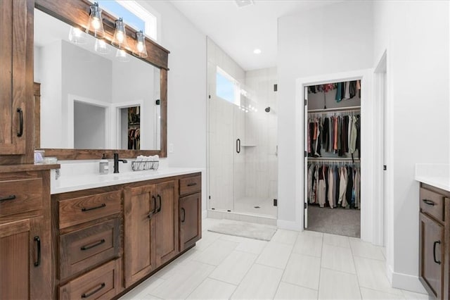 1161 SW Whitby Dr, Lees Summit, MO 64083 - full bath featuring vanity, a walk in closet, and a shower stall