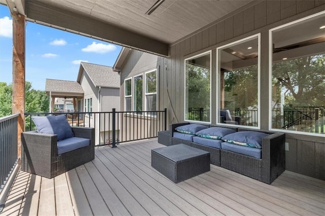 1161 SW Whitby Dr, Lees Summit, MO 64083 - wooden deck featuring an outdoor hangout area