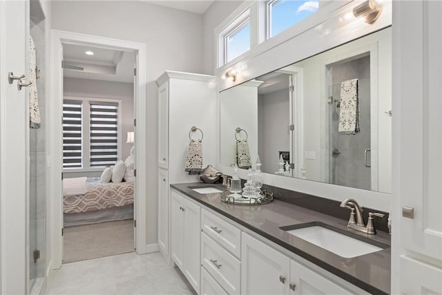 8164 Roundtree St, Lenexa, KS 66220 - ensuite bathroom featuring double vanity and a stall shower