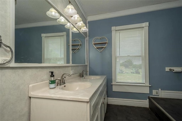 230 N 300th Rd, Overbrook, KS 66524 - full bath with double vanity and crown molding