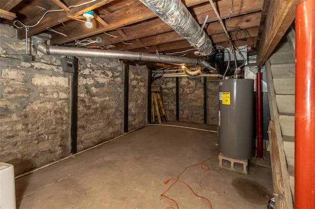 230 N 300th Rd, Overbrook, KS 66524 - unfinished basement featuring electric water heater