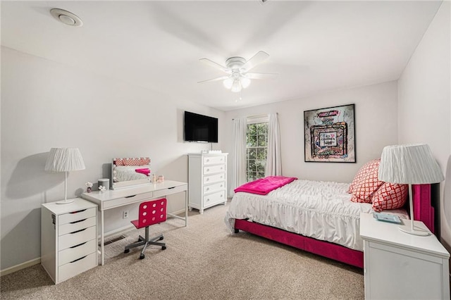 11401 Cedar St, Leawood, KS 66211 - bedroom featuring carpet flooring, ceiling fan, and a desk