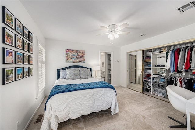 11401 Cedar St, Leawood, KS 66211 - bedroom with carpet, a ceiling fan, and a closet