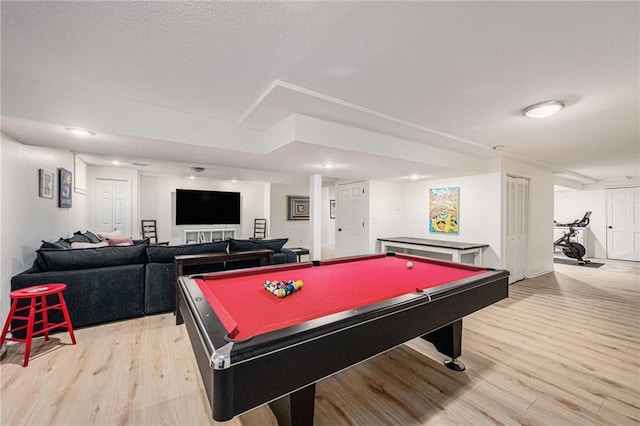 11401 Cedar St, Leawood, KS 66211 - game room with light wood-style floors, pool table, and recessed lighting