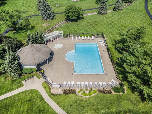 11401 Cedar St, Leawood, KS 66211 - bird's eye view of a pool