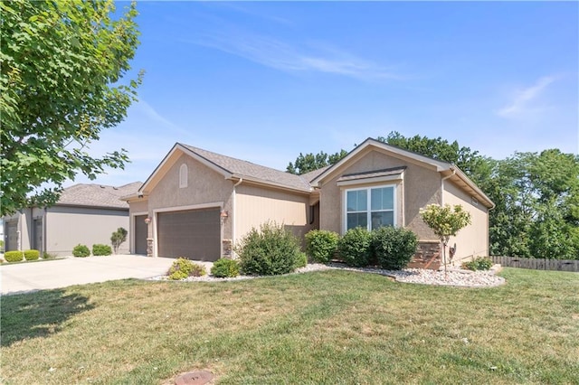 1013 SE Beatty Ct, Blue Springs, MO 64014 - ranch-style home with a garage, driveway, and stucco siding