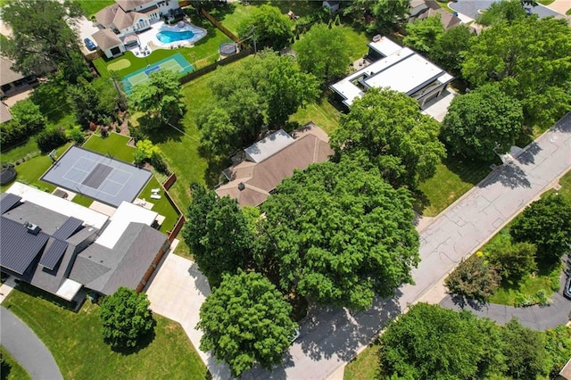 4411 W 89th St, Prairie Village, KS 66207 - aerial perspective of suburban area featuring a pool