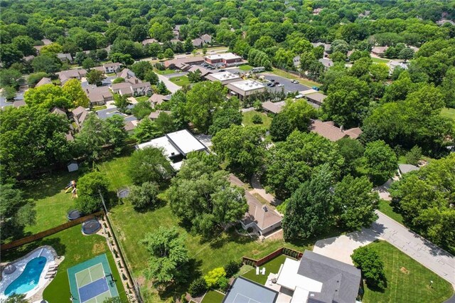 4411 W 89th St, Prairie Village, KS 66207 - aerial view of residential area featuring a pool area
