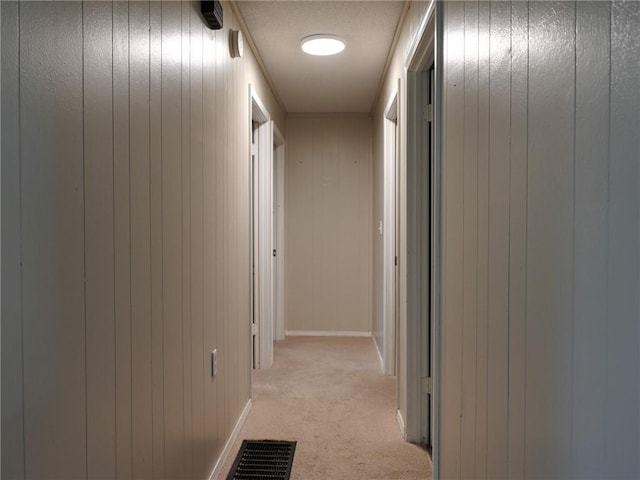715 N Warren St, Warrensburg, MO 64093 - hallway featuring light colored carpet and wooden walls