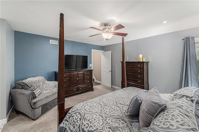 807 NW Bent Tree Dr, Lees Summit, MO 64081 - bedroom featuring light colored carpet, a ceiling fan, and recessed lighting