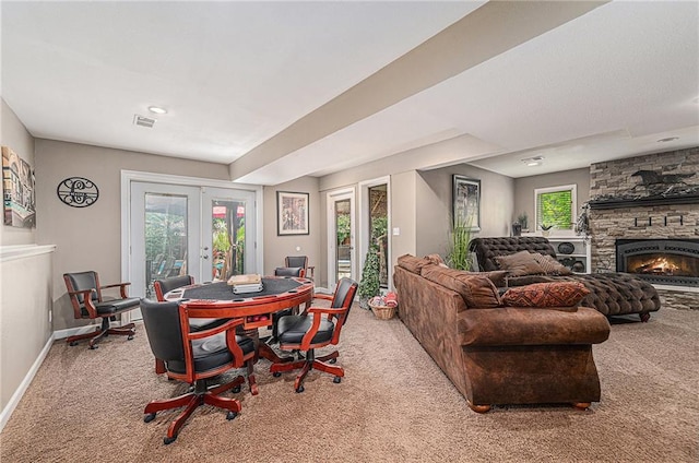 807 NW Bent Tree Dr, Lees Summit, MO 64081 - office space featuring carpet flooring, french doors, and healthy amount of natural light