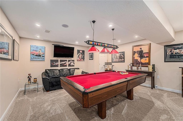 807 NW Bent Tree Dr, Lees Summit, MO 64081 - recreation room featuring carpet flooring, billiards, and recessed lighting