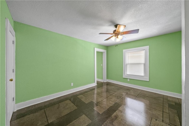 3230 Bellefontaine Ave, Kansas City, MO 64128 - spare room featuring ceiling fan and a textured ceiling