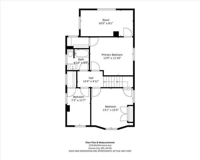 3230 Bellefontaine Ave, Kansas City, MO 64128 - view of floor plan / room layout