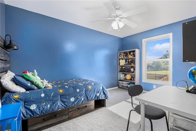 2417 SW Woodhaven Ln, Lees Summit, MO 64082 - carpeted bedroom with a ceiling fan and baseboards