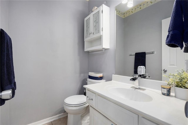 2417 SW Woodhaven Ln, Lees Summit, MO 64082 - half bath featuring vanity and tile patterned floors