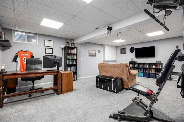 2417 SW Woodhaven Ln, Lees Summit, MO 64082 - carpeted office space featuring a paneled ceiling and baseboards