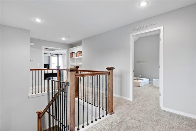 20487 W 108th St, Olathe, KS 66061 - corridor featuring an upstairs landing, carpet flooring, and recessed lighting