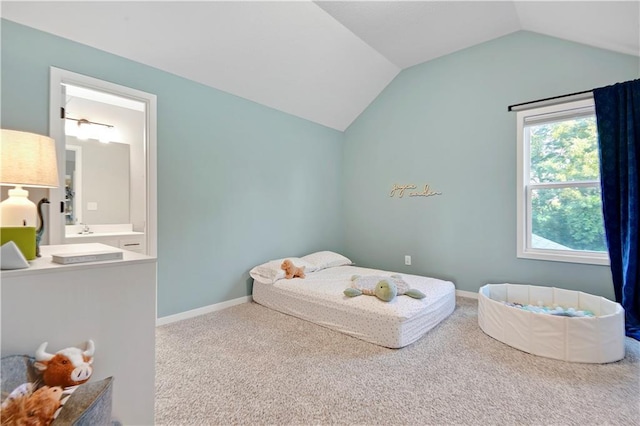 20487 W 108th St, Olathe, KS 66061 - bedroom with carpet flooring and vaulted ceiling