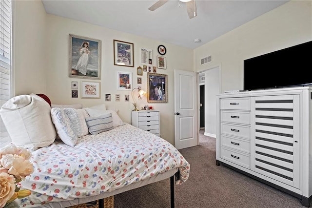 316 SE Hackamore Dr, Lees Summit, MO 64082 - bedroom featuring dark carpet and ceiling fan