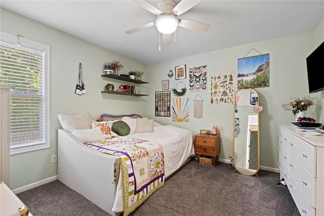 316 SE Hackamore Dr, Lees Summit, MO 64082 - bedroom with dark carpet and ceiling fan