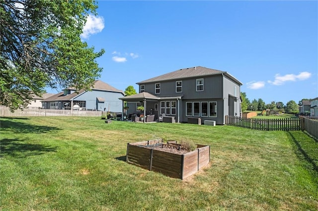 316 SE Hackamore Dr, Lees Summit, MO 64082 - rear view of property with a fenced backyard and an outdoor hangout area