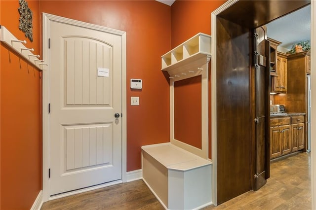 3536 SW Dana Ave, Lees Summit, MO 64082 - mudroom featuring wood finished floors and baseboards