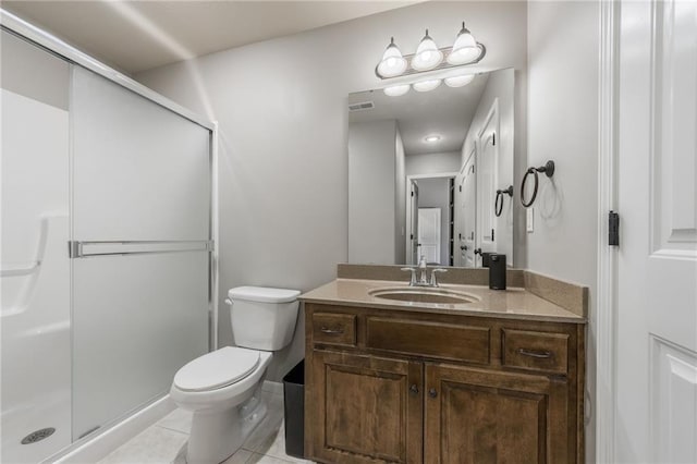 3536 SW Dana Ave, Lees Summit, MO 64082 - bathroom with vanity, a stall shower, and tile patterned floors