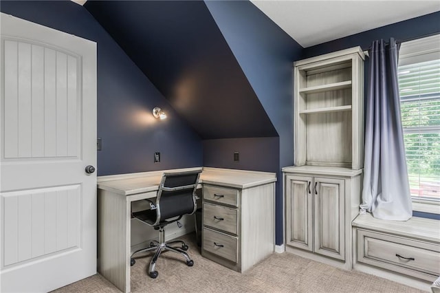 3536 SW Dana Ave, Lees Summit, MO 64082 - office area featuring light colored carpet and vaulted ceiling