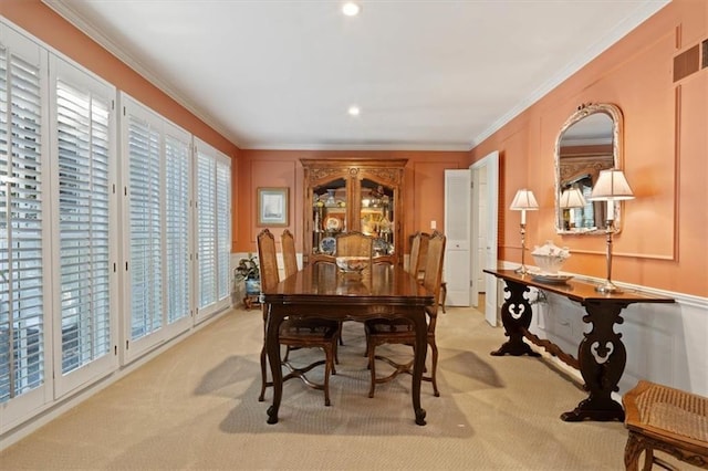 8422 Reinhardt Ln, Leawood, KS 66206 - office with light colored carpet, crown molding, and a decorative wall