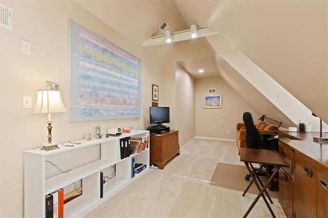 8422 Reinhardt Ln, Leawood, KS 66206 - office space featuring lofted ceiling and carpet
