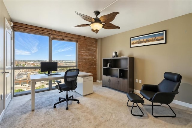 600 E Admiral Blvd Unit 1703, Kansas City, MO 64106 - office with plenty of natural light, light carpet, and ceiling fan