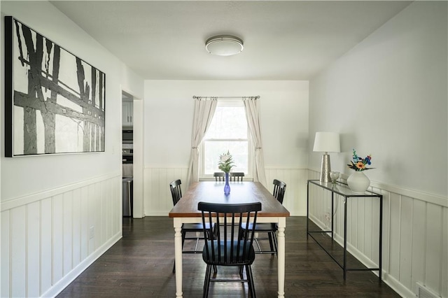 6015 W 78th Ter, Prairie Village, KS 66208 - dining space featuring a wainscoted wall and dark wood-style flooring