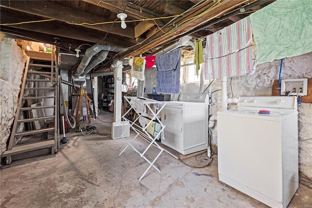6016 Harrison St, Kansas City, MO 64110 - below grade area with separate washer and dryer