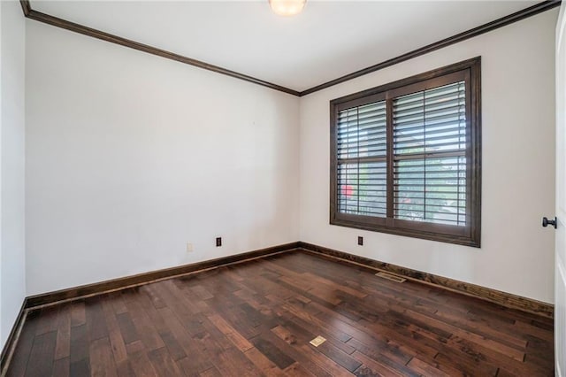 16699 S Chalet Dr, Olathe, KS 66062 - spare room with ornamental molding and dark wood-style flooring