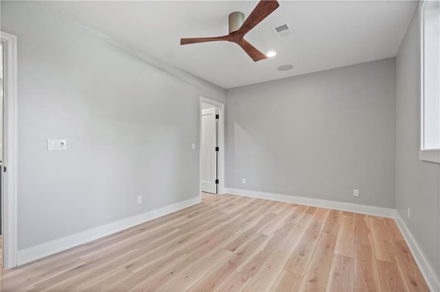 2616 W 112th St, Leawood, KS 66211 - spare room with a ceiling fan, light wood-type flooring, and recessed lighting