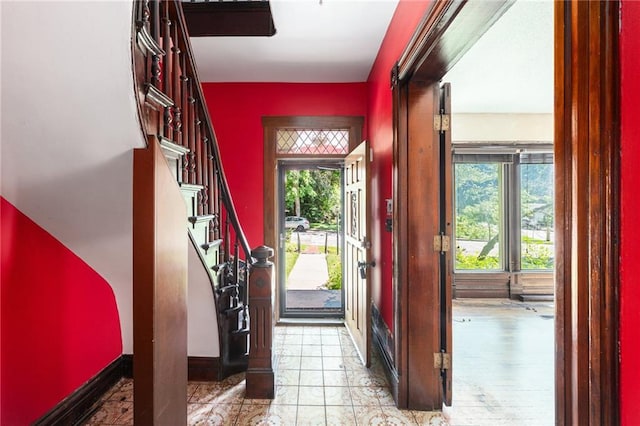 118 Spruce St, Leavenworth, KS 66048 - entryway with plenty of natural light and stairway